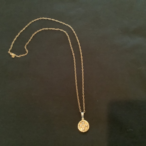 Grace and Heart Twisted Cable Brass Chain with Message Heart and Cross Charm - Picture 3 of 4